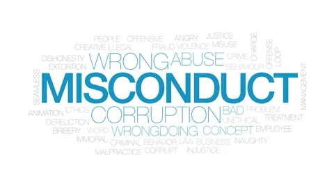 Misconduct animated word cloud. Kinetic typography. 스톡 동영상 102851319