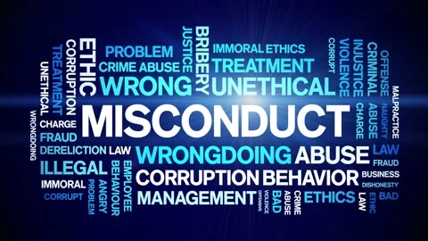 Misconduct animated word cloud,animation kinetic typography seamless loop. Stock Footage 164570035