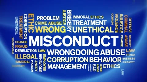 Misconduct animated word cloud,animation kinetic typography seamless loop. Stock Footage 164570554