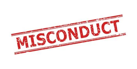 MISCONDUCT Seal with Rubber Texture and Double Parallel Lines Stock Illustration