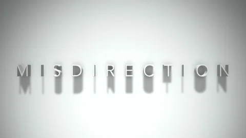 Misdirection 3D title animation white text on a white background Stock Footage 298374817