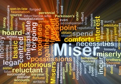 Miser background concept glowing Illustrazione stock