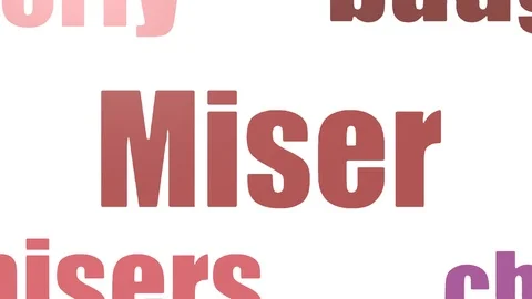 Miser Tag Cloud Animated On White Background Stock Footage 103659775