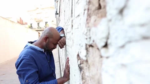 Miserable man on a crisis Stock Footage 158910433