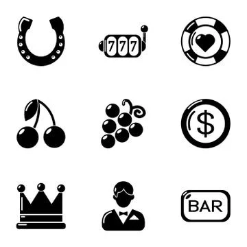 Misfortune icons set, simple style Stock Illustration