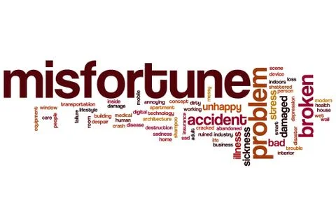 Misfortune word cloud Stock Illustration