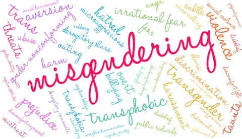 Misgendering Word Cloud Stock Illustration