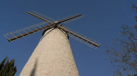 Mishkenot Sha'ananim windmill P2 Stock Footage 916092