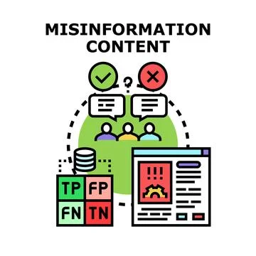Misinformation content creating bias and false narratives イラスト素材
