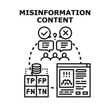 Misinformation content creating bias and false narratives Stock Illustration