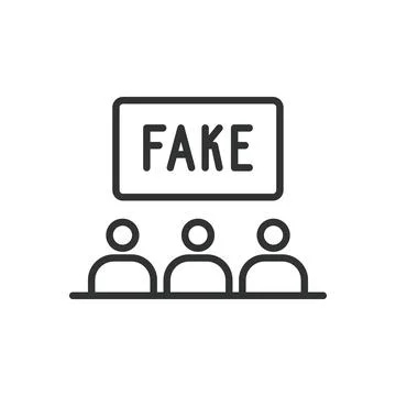 Misinformed icon in line design. Misinformed, misinformation, mistaken Stock Illustration