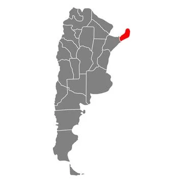Misiones of Argentina map symbol shape, travel web icon vector illustration Stock Illustration