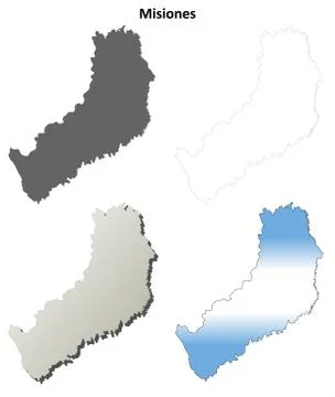 Misiones blank outline map set Stock Illustration
