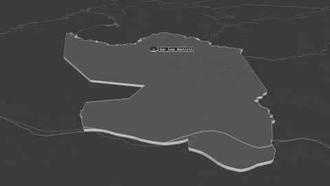 Misiones, Paraguay. Bilevel elevation map with surface waters イラスト素材