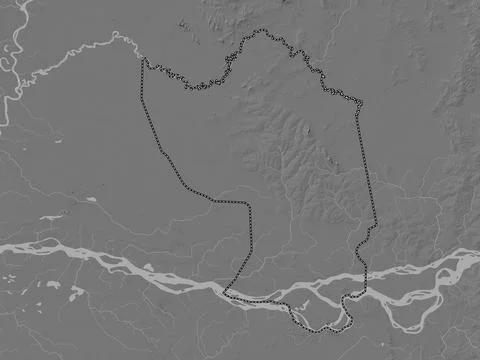 Misiones, Paraguay. Bilevel elevation map with lakes and rivers 스톡 일러스트