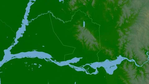 Misiones, Paraguay. Colored shader data with lakes and rivers Illustrazione stock