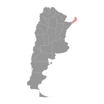 Misiones Province map, administrative division of Argentina. Vector illustr.. Stock Illustration