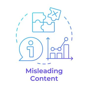 Misleading content blue gradient concept icon Stock Illustration