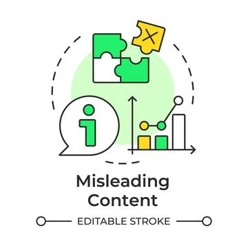 Misleading content multi color concept icon Stock Illustration