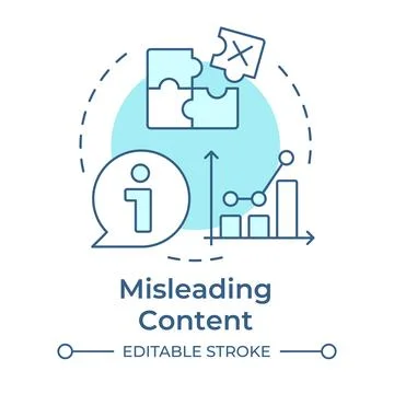 Misleading content soft blue concept icon Stock Illustration