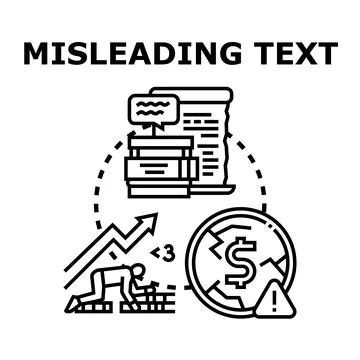Misleading information causing financial risk and distrust Stock Illustration