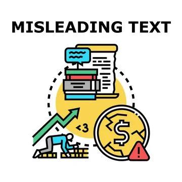 Misleading information causing financial risk and distrust Stock Illustration