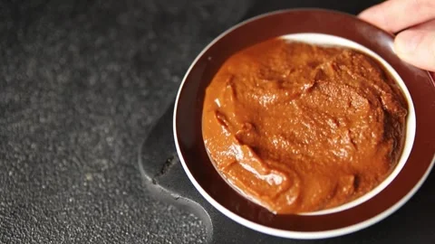 Miso paste spice thick soybean paste for cooking Japanese food tasty snack food Stock Footage 317105095
