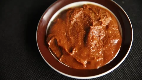 Miso paste spice thick soybean paste for cooking Japanese food tasty snack food Stock Footage 317105114