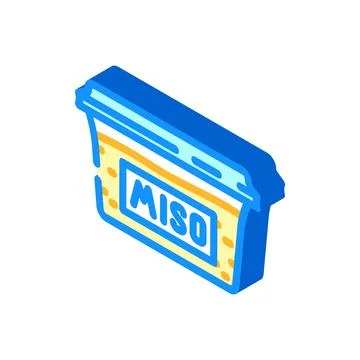 Miso pastec condiment isometric icon vector illustration Stock Illustration