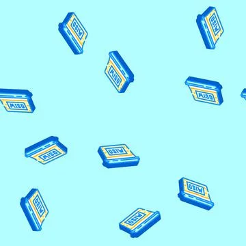 Miso pastec condiment isometric icon seamless pattern Illustrazione stock
