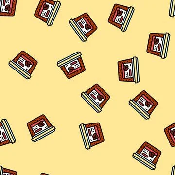 Miso pastec condiment vector seamless pattern Illustrazione stock