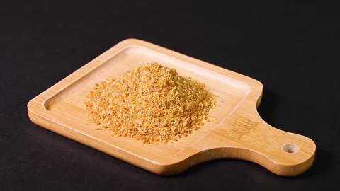 Miso powder on a tray, rotating Stock Footage 305358834