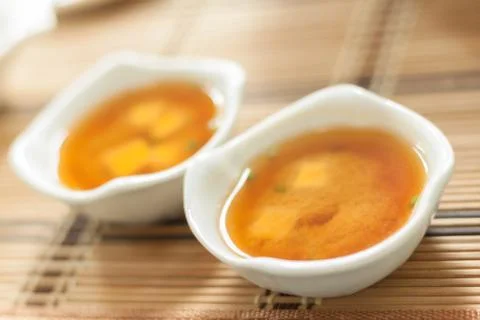 Miso soup close-up Stock Photos