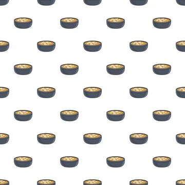 Miso soup pattern repeating on white background Stock Illustration
