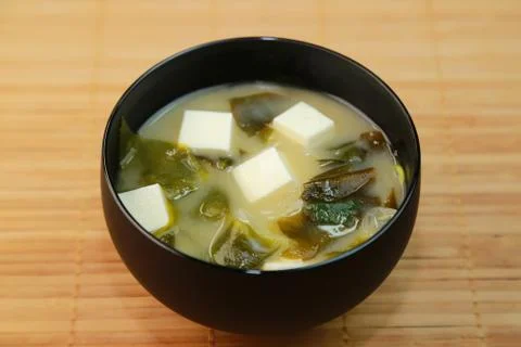 Miso soup with seaweed Stock Photos