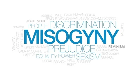 Misogyny animated word cloud, text design animation. Kinetic typography. Stock Footage 77557325