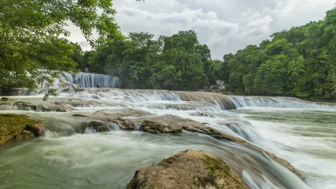 Misol-Há Waterfall, Chiapas, Mexico - 4K Time lapse Stock Footage 165003297