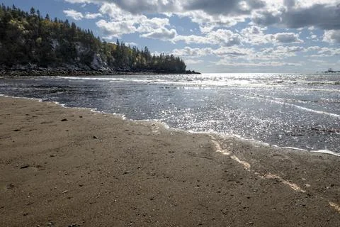Mispec, Saint John County, NB - CA - Sep 30, 2025 Mispec Beach, a long, sun.. Stock Photos