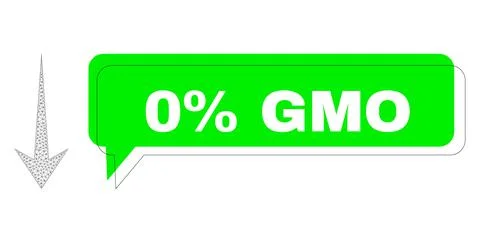 Misplaced 0% GMO Green Text Cloud and Mesh 2D Arrow Down Illustrazione stock
