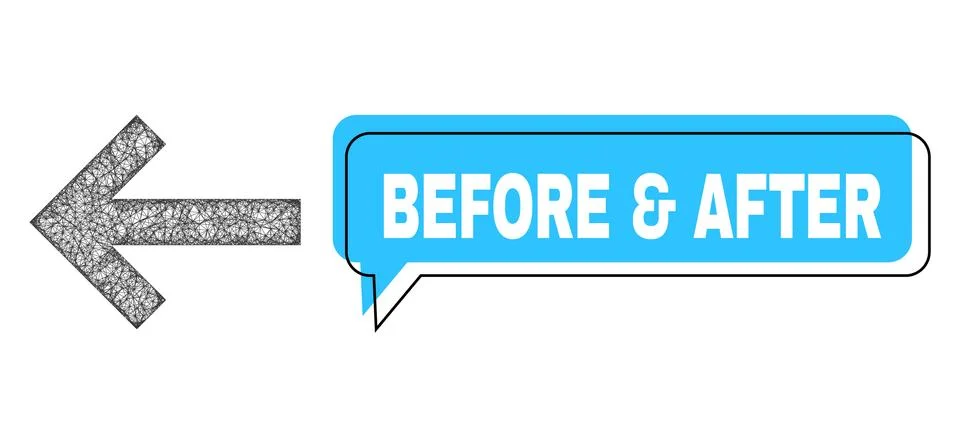 Misplaced Before &amp; After Conversation Cloud and Net Mesh Arrow Left Icon Illustrazione stock