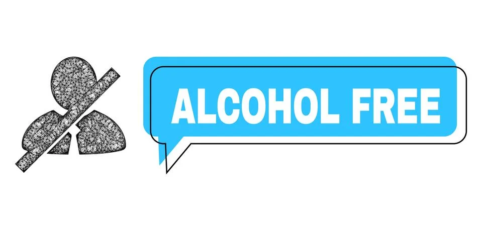 Misplaced Alcohol Free Message Cloud and Net Frorbidden Clerk Icon イラスト素材