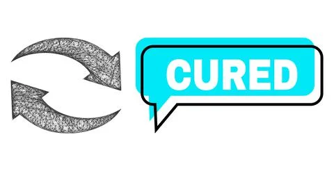 Misplaced Cured Chat Bubble and Net Mesh Exchange Arrows Icon Stock Illustration