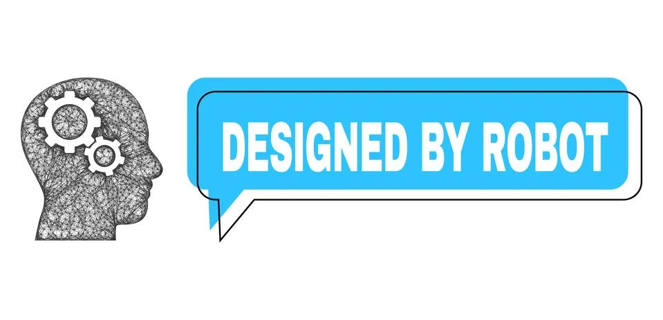 Misplaced Designed by Robot Chat Cloud and Network Brain Gears Icon Illustrazione stock