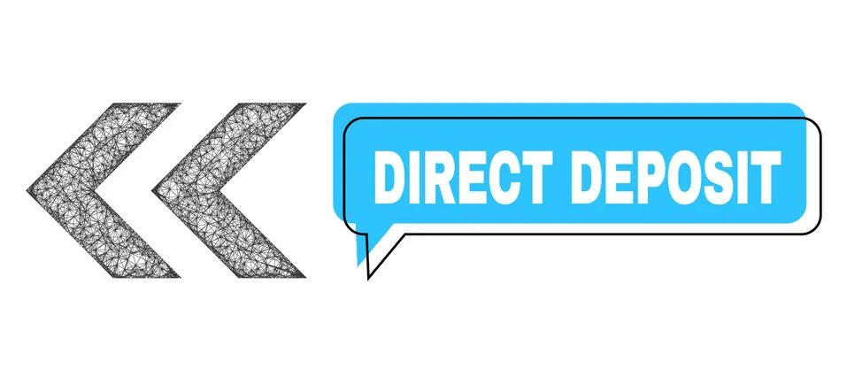Misplaced Direct Deposit Conversation Frame and Net Shift Left Icon Stock Illustration
