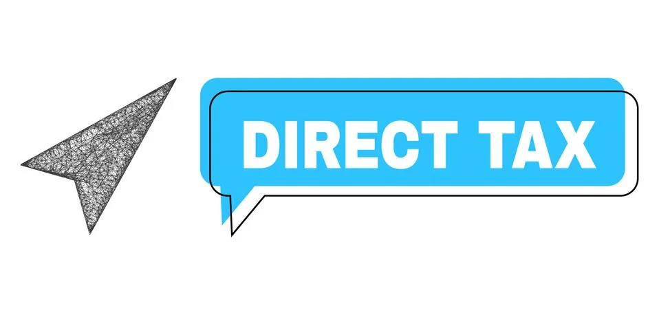 Misplaced Direct Tax Message Cloud and Net Mesh Arrowhead Right-Up Icon Stock Illustration