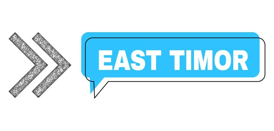 Misplaced East Timor Speech Cloud and Network Shift Right Icon Stock Illustration