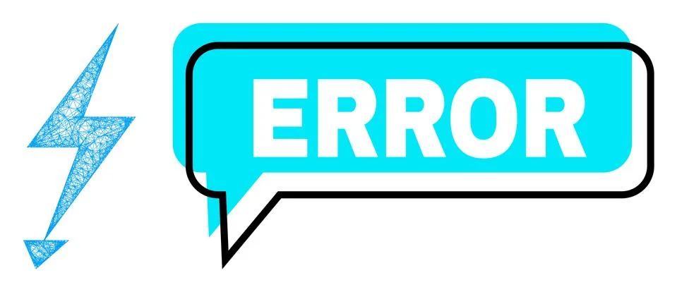 Misplaced Error Message Cloud and Net Mesh Electric Strike Icon Stock Illustration