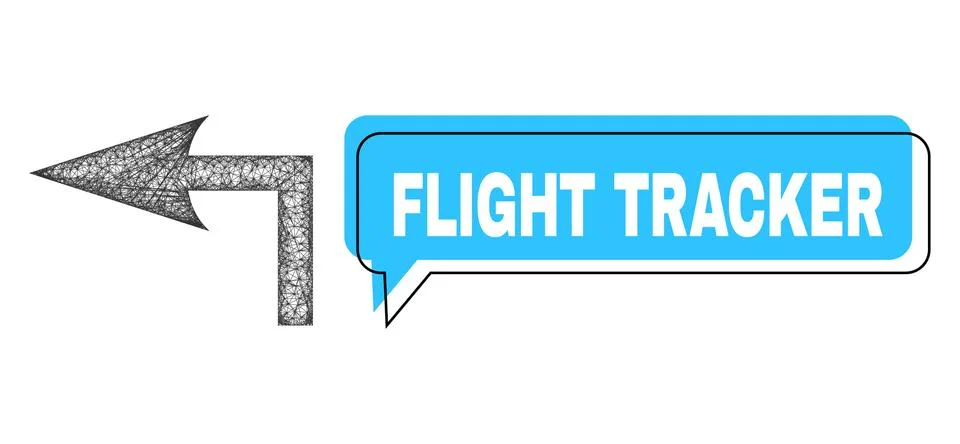 Misplaced Flight Tracker Chat Cloud and Linear Turn Left Icon イラスト素材