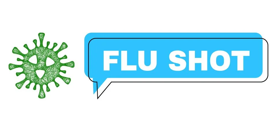 Misplaced Flu Shot Conversation Cloud and Hatched Covid-19 Virus Icon 스톡 일러스트