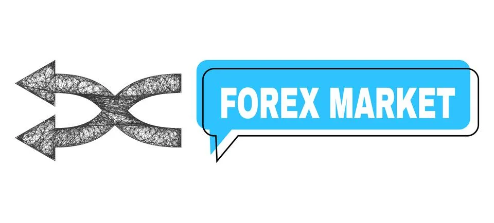 Misplaced Forex Market Message Cloud and Net Mesh Shuffle Arrows Left Icon 스톡 일러스트